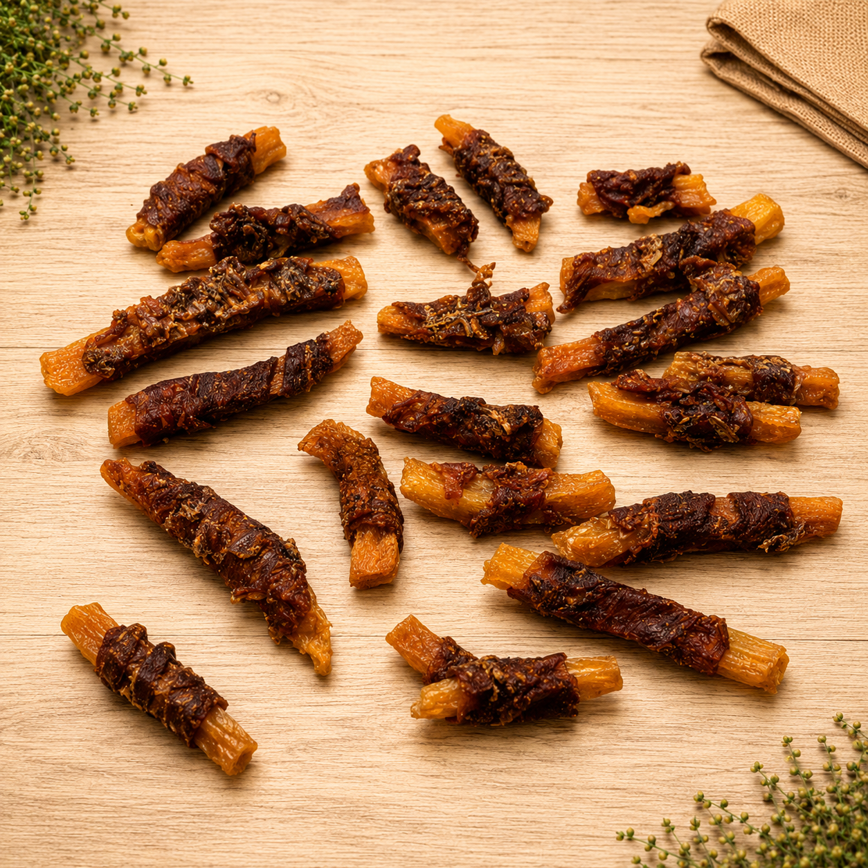 Duck Wrapped Sweet Potato Sticks