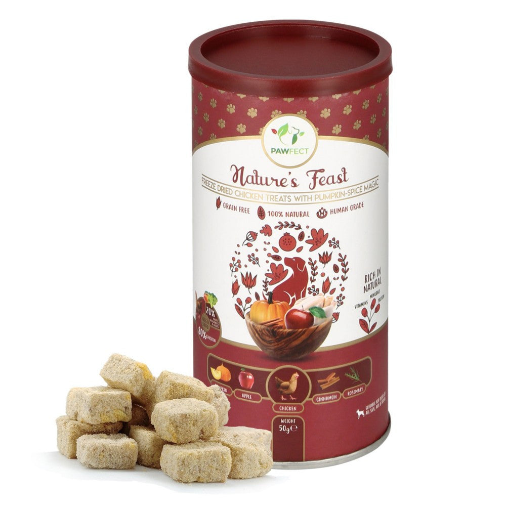 Pawfect Nature's Freeze dried Chicken & Pumpkin Spice Treats 50g