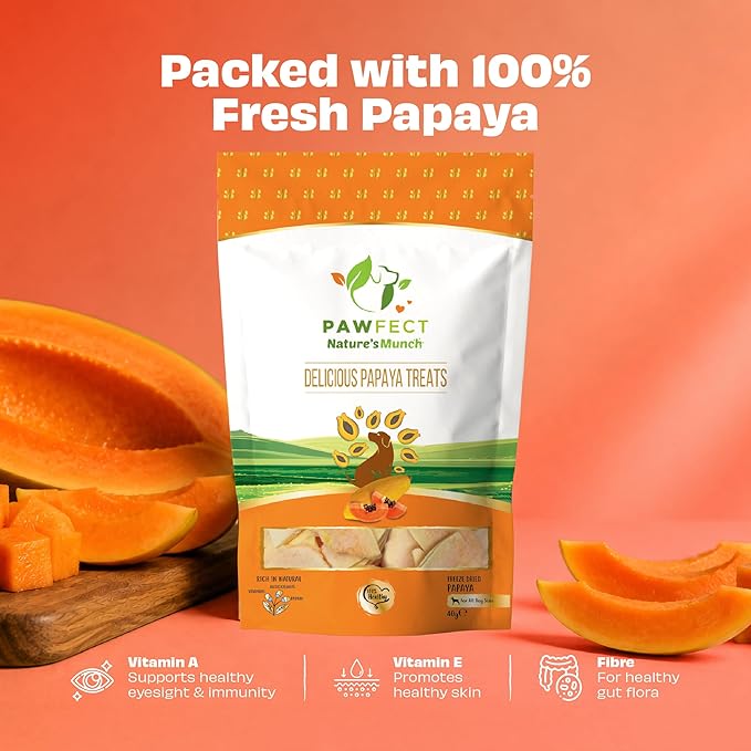 Pawfect Nature's Freeze Dried Papaya Treats 25g