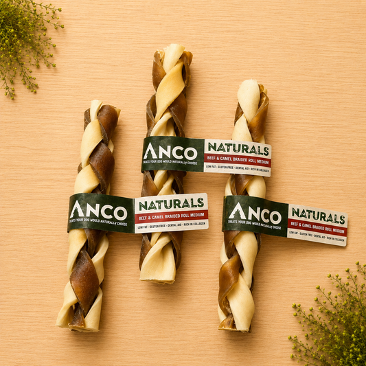 Anco Naturals Beef and Camel Braided Roll Medium