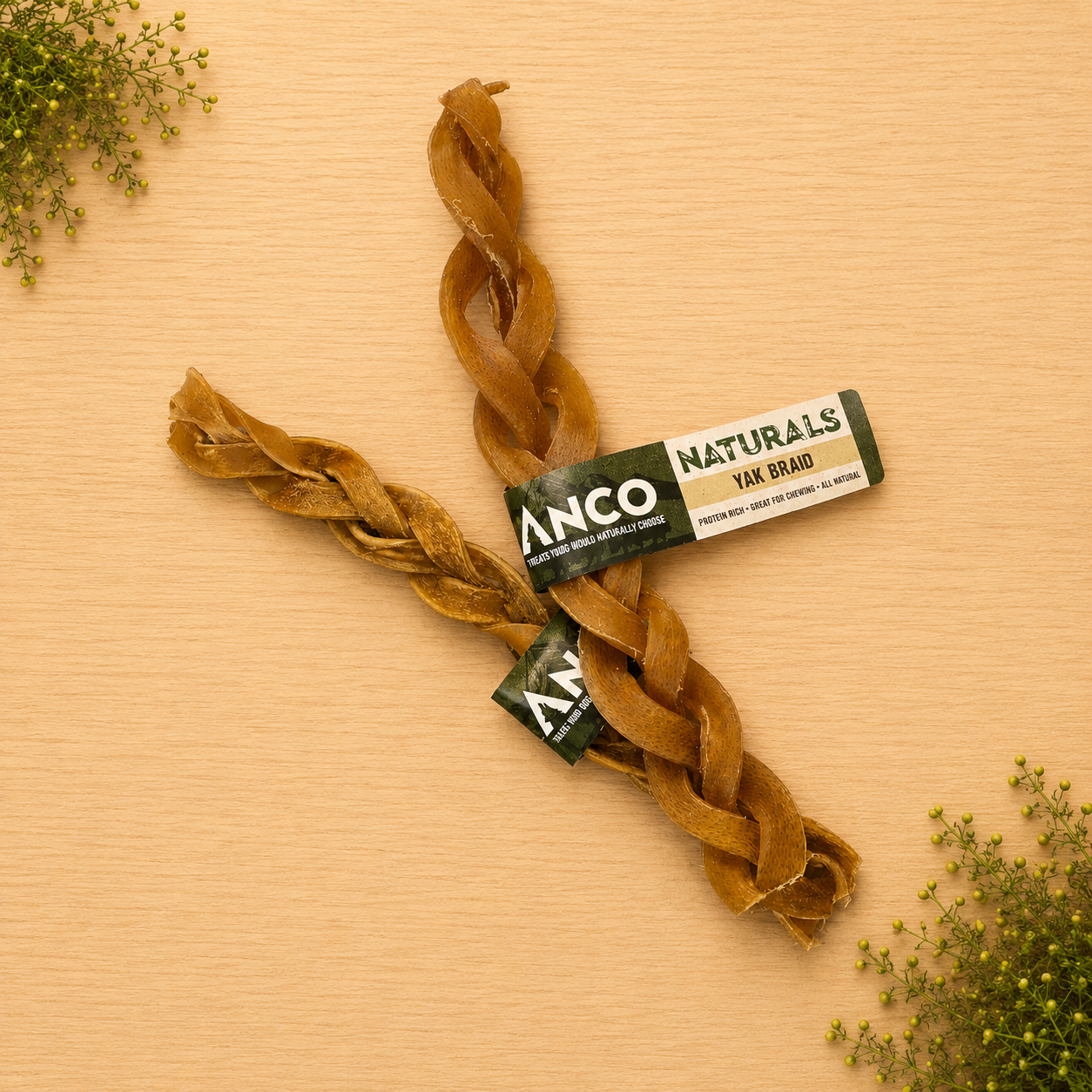 Anco Naturals Yak Braid Large - 100% yak skin
